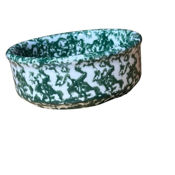 Roseville Henn Pottery. Green Sponged. Small bowl. Dessert. serve-ware - Picture 1 of 5